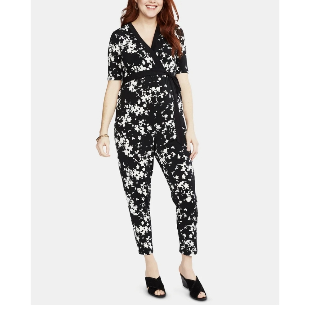 Motherhood Maternity Floral Print Maxi Jumpsuit